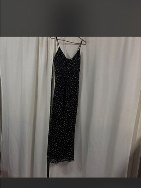 Zara Womens Black Polka Dot Slip Dress size S
